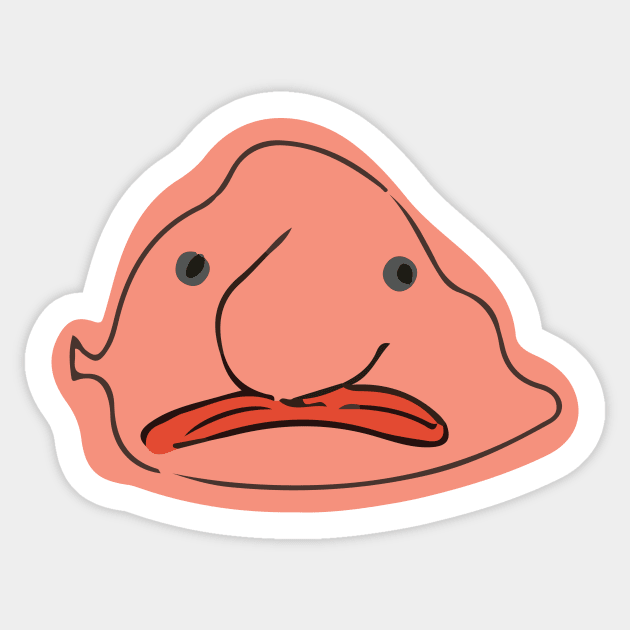 Blobfish Sticker by MarjolijndeWinter